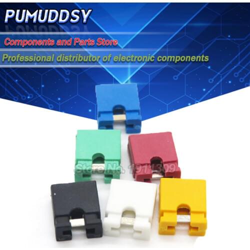 100PCS Pitch jumper shorted cap & Headers & Wire Housings 2.54MM Black yellow white green red blue