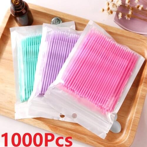 1000Pcs Microblading Disposable Eyelashes Extension Cotton Sticks Soft Swab Mascara Applicator Brushes Makeup Tools For Eyelash