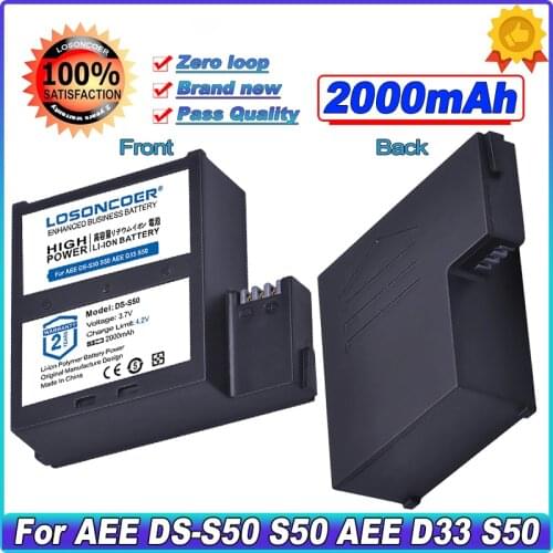 2000mAh DS-S50 DSS50 S50 Battery Accu For AEE D33 S50 S51 S60 S71 S70 Camera
