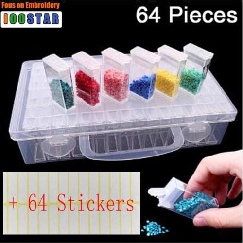 64/128/pcs Diamond Painting Tools Beads Container Rhinestone Diamond Embroidery Stone Storage Accessory Mosaic Convenience Box