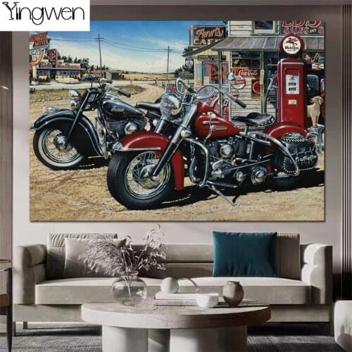 DIY 5D Retro Diamond Painting For Children Motorcycle Full Diamond Embroidery Car Cross Stitch 3D Picture Mosaic Home Decor Gift