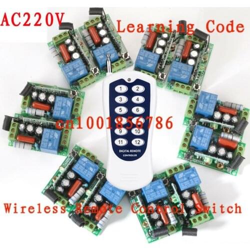 220V 12CH Wireless Remote Control Switch System Toggle Momentary Latched Light/Lamp LED SMD Access Remote Control System