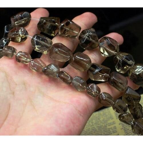 Freeform Faceted Brown Smoky Quartzs Beads For Jewelry Making Beads Bracelets For Women 15'' Needlework DIY Beads Trinket
