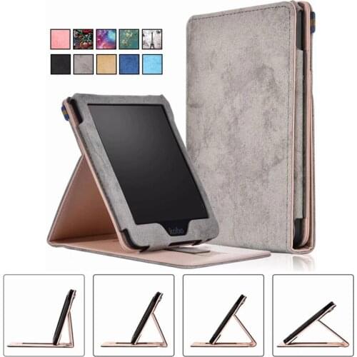 For Funda eBook Kobo Clara Clear HD Case Luxury PU Leather for Kobo Clara HD Cover Case 6 inch 2018 with Auto Sleep/Wake up