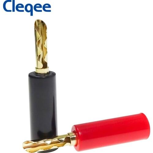 Cleqee Banana Plug Gold Plated Pure Copper Speaker Adapter Screw Speaker Plugs Audio Connectors