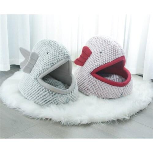 Shark Mouth Shape Pet Cat House Winter Warm Dog Bed Kennel Cave Cat Litter Mat Kitten House Cushion Pet Supplies