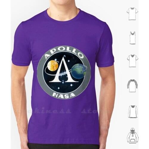 Apollo Program Logo T Shirt Big Size 100% Cotton Space Astronauts Apollo America Moon Earth Project Apollo Patch Logo Crest