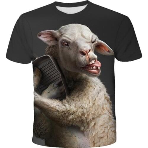 Animal Pig Monkey Dog Cow Funny 3D Printed Men Women T-Shirt Summer Boys Girls Casual Clothes Birthday Gift Party Tshirt