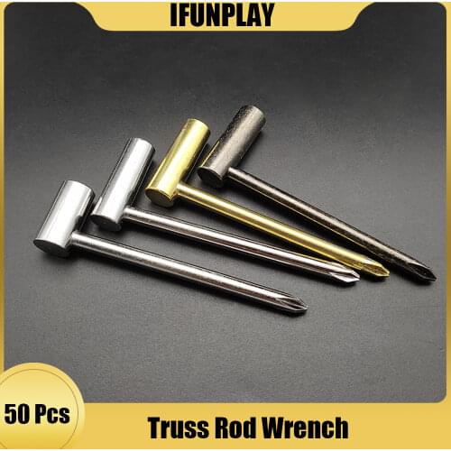 50pcs Guitar Truss Rod Wrench 1/4" 6.35mm Hexagon Socket Neck Fingerboard Tool with Screwdriver for TY Guitar