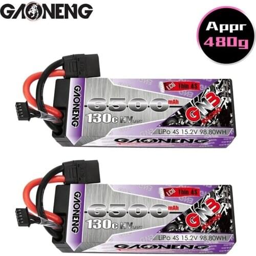 GAONENG GNB 15.2v 6500mAh 130C PLUS lithium battery For Remote Control Car Racing Spare Parts With Shell Upgrade LiHV 4S Battery