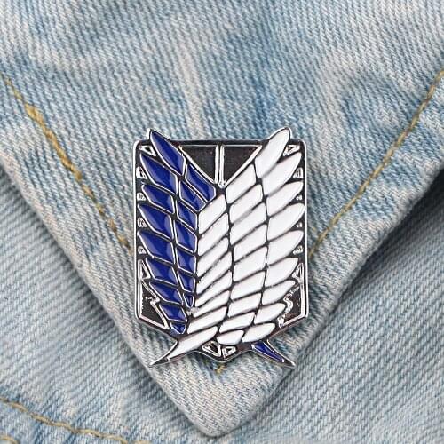 LT477 Anime Attack on Titan Enamel Pins Brooches Woman Men Backpack Bags Badge Fashion Lapel Jewelry Kids Friends Birthday Gifts
