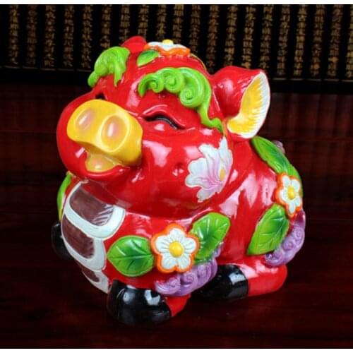 Cute pig cross-toed pottery piggy bank Booker fashion creative gift at home for children Decorations Wang Business Circles Home