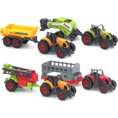 2M PCS Mini Diecast Farm Tractor Vehicle Car Carriage Model Set Collection Kids Toy New