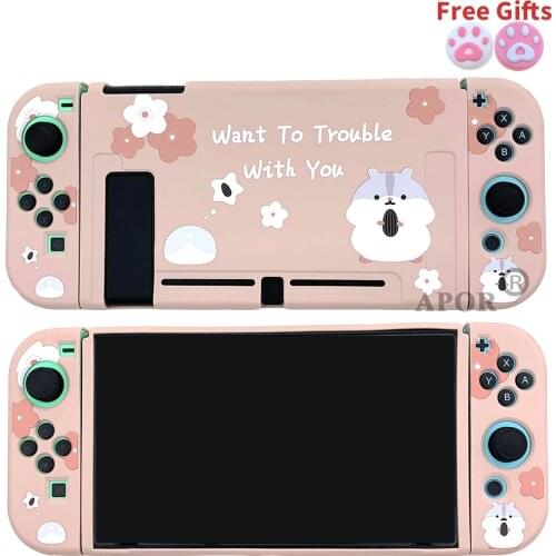 Cute Animals Pink Soft Protective Case Shell for Nintendo Switch for Girls TPU Cover Dropshipping