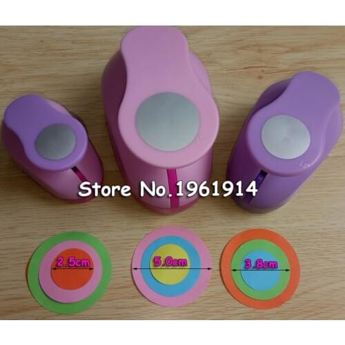 Free shipping New 3pcs circle shape craft punch set Punch (5.0cm,3.8cm,2.5cm) Scrapbooking school Paper Puncher eva hole punch