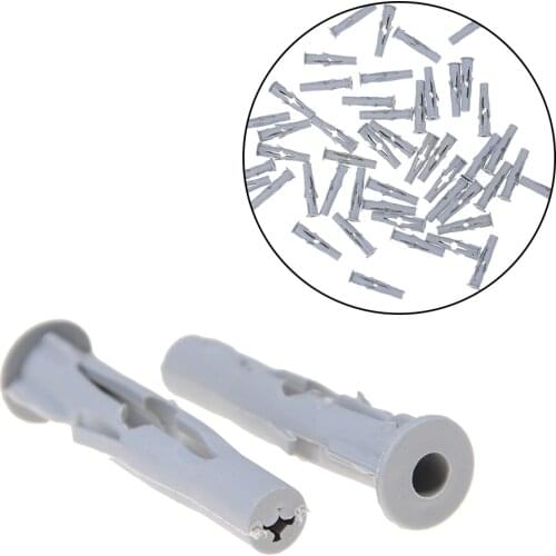 New Arrival High Quality 50Pcs Nylon Plasterboard Drywall Wall Plug For Window Door Frame Concrete Screws M6x35