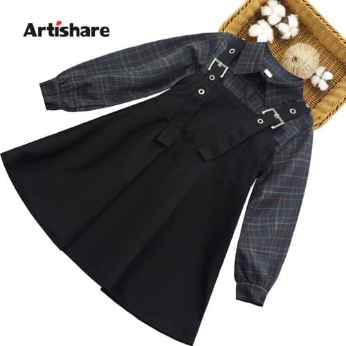 Girls Clothes Plaid Blouse + Dress Childrens Clothes For Girls Casual Style Tracksuit For Girl Spring Autumn Childrens Clothes