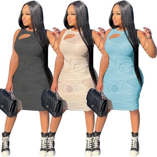 Sexy Sheer Mesh Party Mini Dresses Summer Cut Out Black Transparent Skinny Tank Dress Women See Through Clubwear Outfits Hot