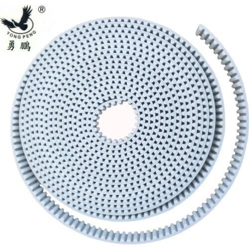 6 meters HTD5M timing belt Width 25.4mm Color White PU Polyurethane with steel core HTD 5M open ended belt Pitch 5mm Pulley