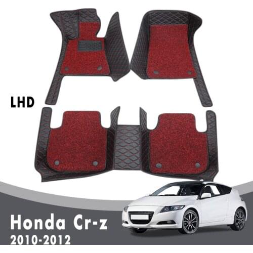 For Honda Cr-z 2012 2011 2010 Auto Luxury Double Layer Wire Loop Car Floor Mats Carpets Interior Accessories Custom Leather Rugs