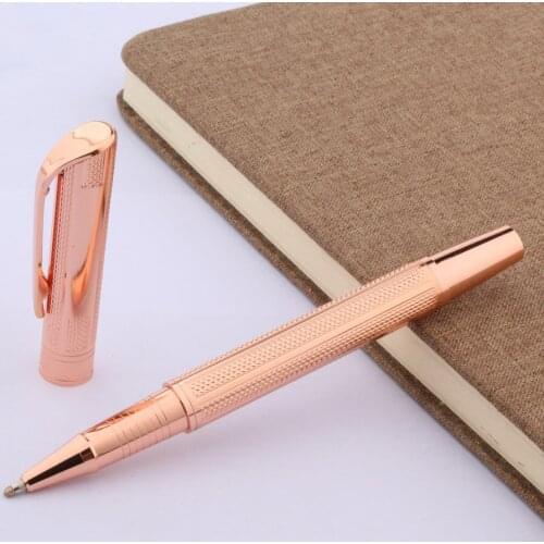 New Office Metal Classic Engraved Sculpture Wave Rose Golden Gift Trim Rollerball Pen