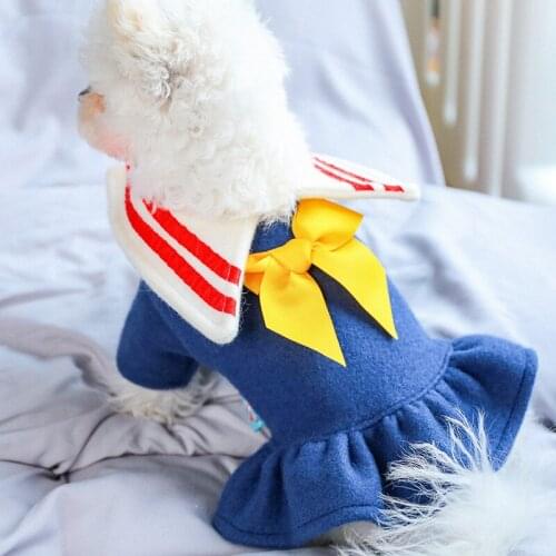 PETCIRCLE Pet Teddy Schnauzer Dog Small Dog Beautiful girl Woolen Skirt Dress Pomeranian Chihuahua Bichon Puppy Clothes