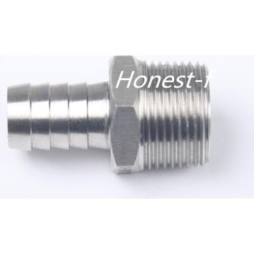 LTWFITTING Bar Production Stainless Steel 316 Barb Fitting Coupler / Connector 5/8" Hose ID x 3/4" Male NPT Air Fuel Water