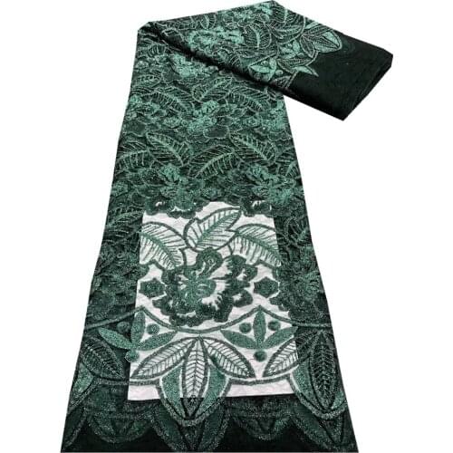 SJ Lace African Sequins Lace Fabrics 2021 High Quality Lace French Lace Fabric Nigerian Tulle Lace Fabrics For Wedding xb3-87