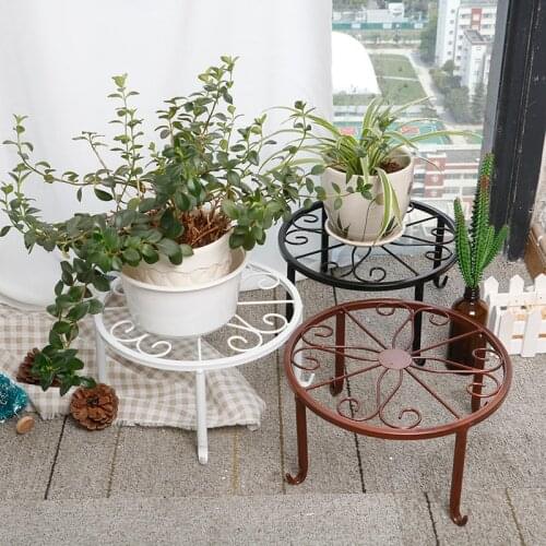HOT 1PC Garden Storage Rack Stand Floor Display Shelf Potted Stander Wrought Iron Classic Style Plant Balcony Create Home Decor