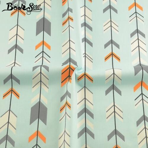 Booksew Blue Arrow Telas De Algodon Para Patchwork Tissu Material 100% Cotton Baby Fabric Dye Printed Leaf Design Twill Tecido