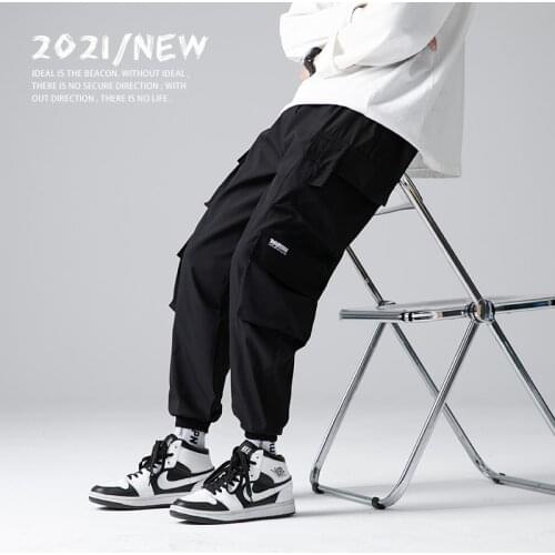 Streetwear casual harem mens pants 2021 spring sportswear harajuku joggers men solid cargo pants ankle-length womens pants