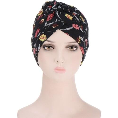 High Quality Fashion Elegant Leopard Print Indian Hat Muslim Headscarf Cap Hip Hop Arab Style Yoga Baotou Women Turban