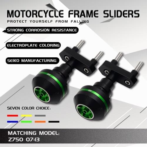 Motorcycle CNC Crash Pad Frame Slider Protection Guard For Z750 ZR 750 2007-2013 2008 2009 2010 2011 2012