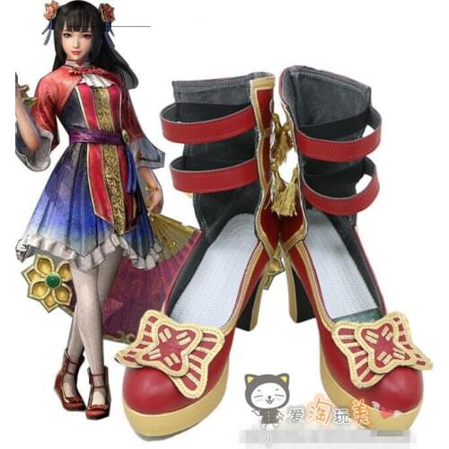 Anime Shin Sangokumusou Dynasty Warriors 8 Da Qiao Shoe Cosplay Women Red Shoes A