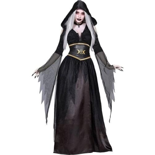 Umorden Women Dark Castle Gothic Sorceress Costume Cosplay Fantasia Purim Halloween Costumes Dress Up