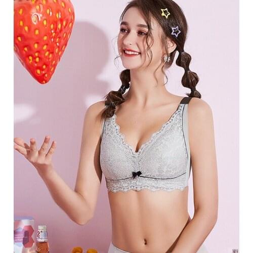 Womens Full Cup Support wire free Lace Bra 34 36 38 40 42 44 46 B C D E F G H I J