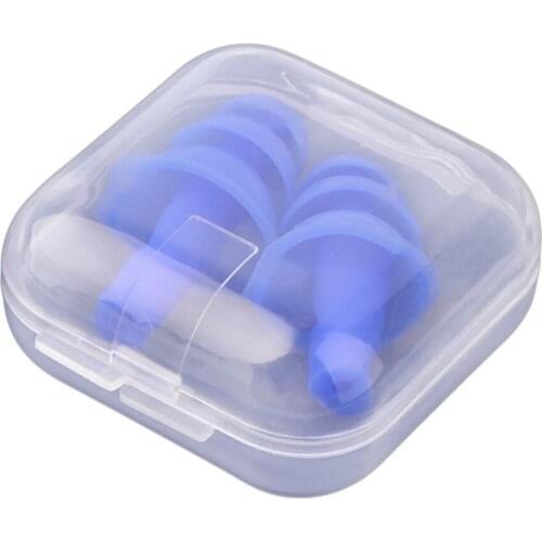 1 Pair Blue Spiral Solid Convenient Silicone Ear Plugs Anti Noise Snoring Earplugs Comfortable For Sleeping Noise Reduction