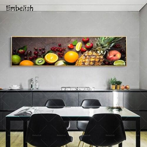 1 Pieces Mix Fruits Modern Home Decor Kitchen Wall Art Posters Lemon Berries Restaurant Pictures Living Room Canvas Oil Painting