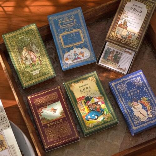 60 Pcs Vintage Scrapbooking Stickers Pack Decorative Fairy Tale Paper Decals Retro Collection for Junk Journal DIY Arts Crafts