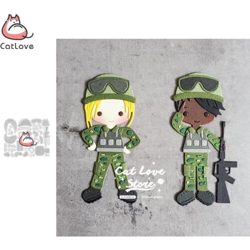 Catlove Men And Women Soldiers Metal Cutting Dies Scrapbooking Stencil Die Cuts Card Making DIY Craft Embossing New Die For 2020
