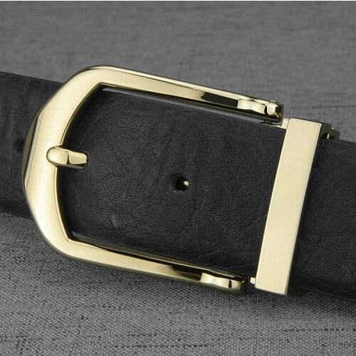 Formal Black Western style clothes designer belts for men pin buckle belt full grain genuine leather belts for mens High Quality