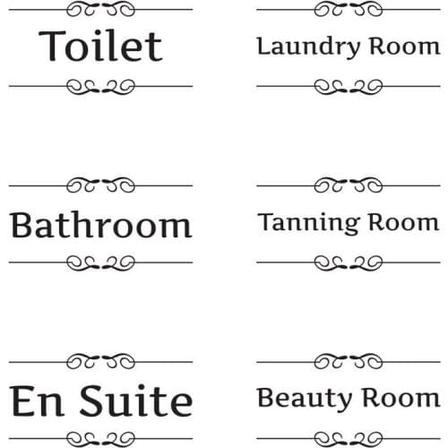 DIY Toilet Beauty Room Entrance Sign Wall Sticker Room Decoration Removable PVC Door Stickers Wall Decor Wall Art Wall Decals