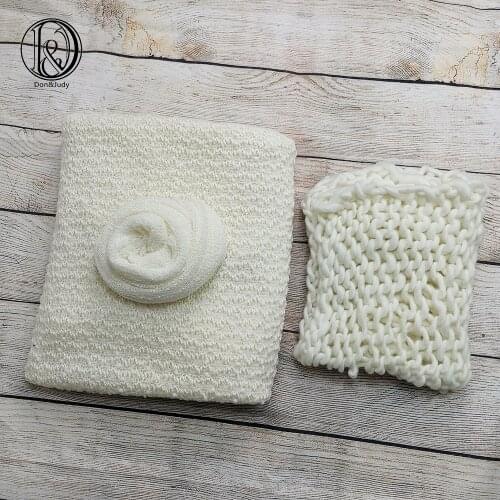 Don&Judy 150*100cm Backdrops + 50x40cm Blanket + 140x30cm Knit Wrap Photo Set Newborn Blanket Background for Photo Shoot Prop