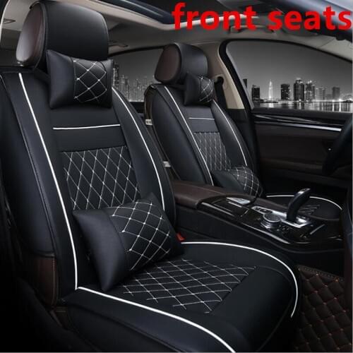 PU Leather Auto Front Back Car Seat Cover Protector Pad Mat Fit Most Car Breathable Summer Cool Seat Cushion