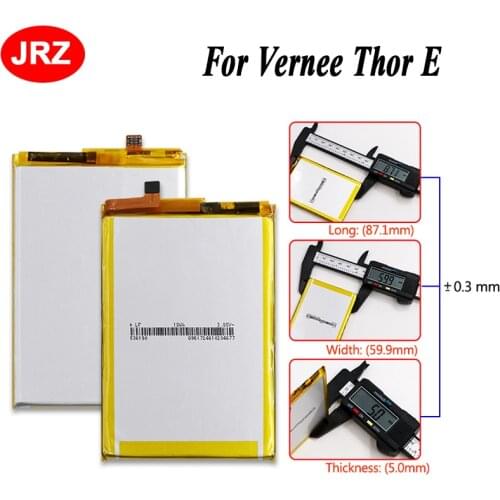 JRZ MTK6753 For Vernee Thor E Phone Battery For Vernee Thor E 5020mAh Hight Capacity 3.8V Top Quality Replacement Batteries