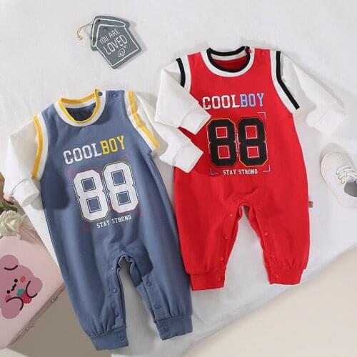 Baby Boys Letter Print Romper Autumn 2021