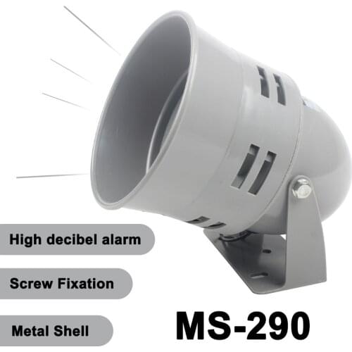 220VAC 110VAC 12VDC 24VDC Red Mini Plastic Motor Siren Industrial Alarm Sound electrical guard against theft MS-290