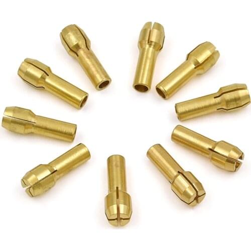 10Pcs Mini Brass Drill Chucks Collet Bits 0.5-3.2mm Rotary Tool Electric Micro Drill Collets Clamp Tool Accessories