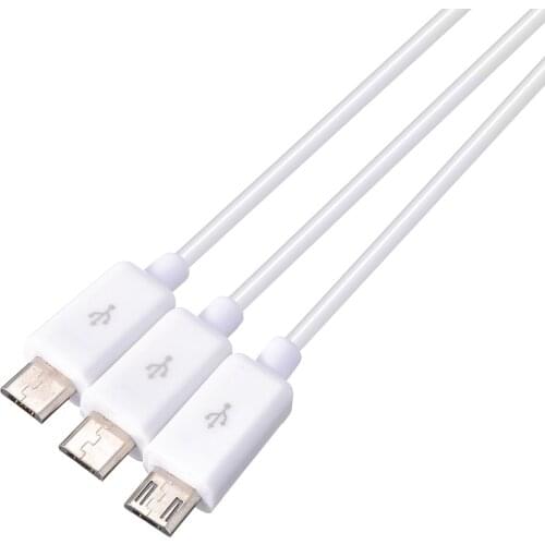 2018 New USB 2.0 Male to 3 Micro USB 2.0 Male Y Splitter Charging Charger Data Cable Cord 0.25M/0.8FT 1M/3FT Black/White