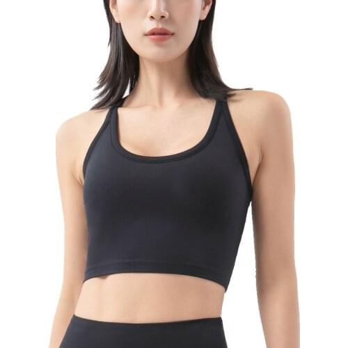 2021 New Shockproof Women Sport Vest Bra Nude Feel Gather Yoga Crop Top With Chest Pad Jogger Fitness Training Cycling Underwear